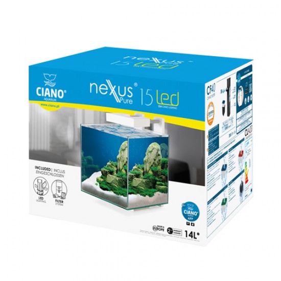 ciano-nexus-pure-15-led-550x550 Ενυδρείο 14L Ciano Nexus Pure 15LED (25*25*31.5cm) - Image 3